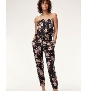 Talula Aritzia floral print strapless jumpsuit